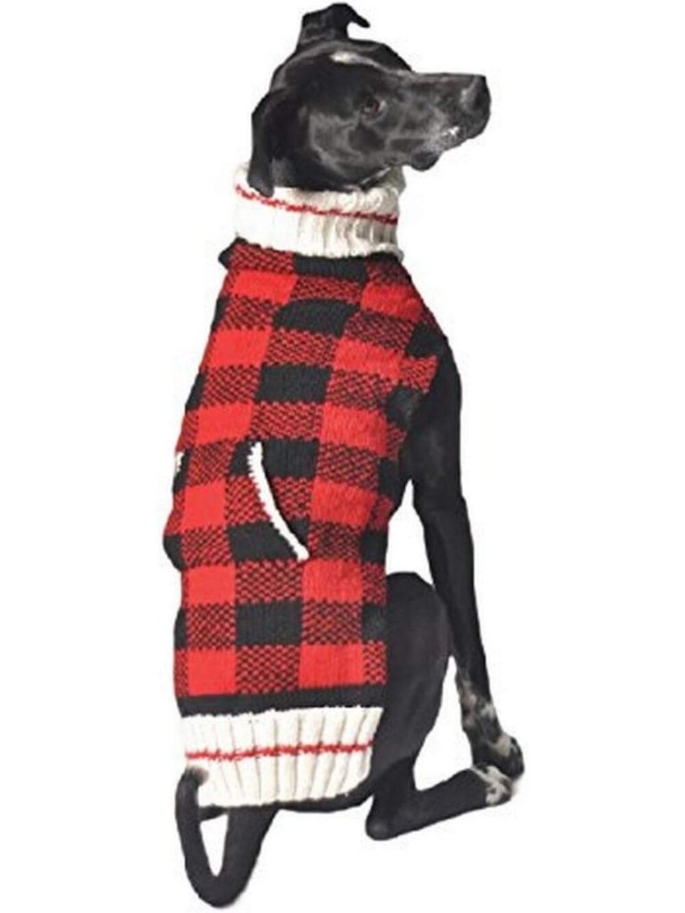 Cozy X-Large Buffalo Plaid Dog Sweater | Warm Winter Pet Apparel